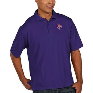 Orlando City SC Antigua MLS Dark Purple Exceed Short Sleeve Polo T-Shirt Medium‍